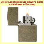 Зажигалка Zippo Antique Brass made in USA (№5049)