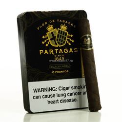 Подарочный набор Partagas Black Label Pronto (6 штук). Connecticut Broadleaf 4(1/5)*36 Cigarillos. Рейтинг 90 (№2450)