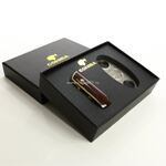 Подарочный набор COHIBA brown. Зажигалка с пробойником плюс резак для сигар (№976)