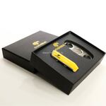 Подарочный набор COHIBA yellow. Зажигалка с пробойником плюс резак для сигар (№977)